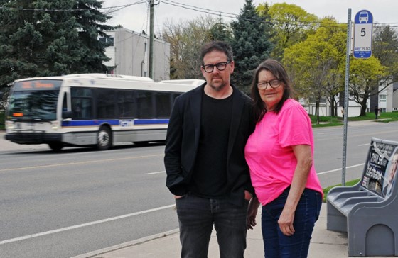 Brian Paul, Executive Director of Supportive Housing of Waterloo, and resident Connie Hapgood